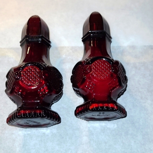 Vintage Avon Red Glass Salt and Pepper